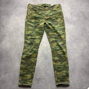 True Religion‎ Camo Skinny Jeans Womens 32x27 Green Excellent Mid Rise Utility